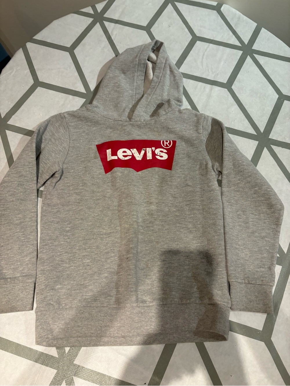 3/15$ Levi's Kids Grey Hooded Sweatshirt with Red Logo